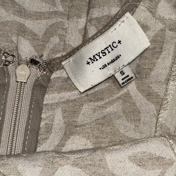 Mystic Los Angeles Cotton/Linen Sleeveless Box Pleat Texture Brocade Dress Sz S - Picture 6 of 7